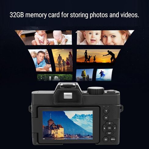 كاميرا 4K بدون مرآة، 48 ميجابكسل، تكبير 16X، كاميرا سفر للتصوير الفوتوغرافي in Kuwait