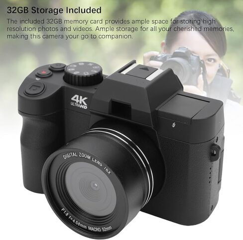 كاميرا 4K بدون مرآة، 48 ميجابكسل، تكبير 16X، كاميرا سفر للتصوير الفوتوغرافي in Kuwait