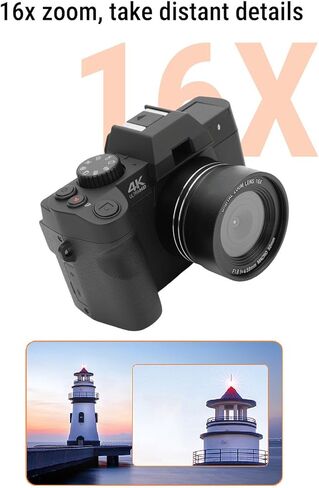 كاميرا 4K بدون مرآة، 48 ميجابكسل، تكبير 16X، كاميرا سفر للتصوير الفوتوغرافي in Kuwait