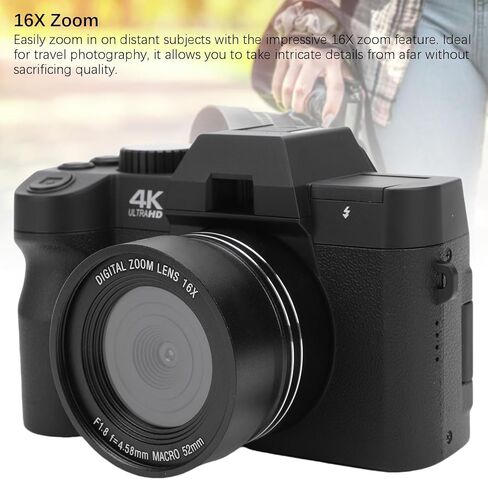 كاميرا 4K بدون مرآة، 48 ميجابكسل، تكبير 16X، كاميرا سفر للتصوير الفوتوغرافي in Kuwait