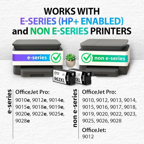 استبدال خراطيش الحبر الذكية المعاد تصنيعها لـ HP 962 XL 962XL (2 أسود، حزمة كومبو) لـ OfficeJet Pro 9015e 9018e 9025e 9012e 9019e 9022e 9010e 9028e 9015 9010 9018 9012 9025 طابعة 9020 in Kuwait