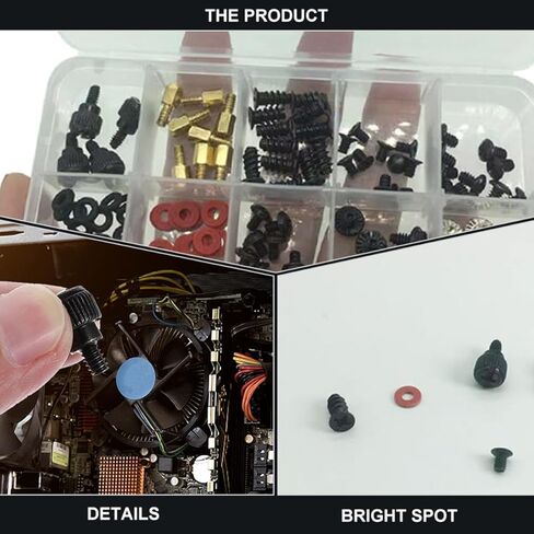 BESPORTBLE 114pcs Computer Repair Screws Kit Countersunk Head Metal Screws, Copper Pillars, and Paper Washers for Desktop PC Case Assembly and Maintenance in Saudi Arabia