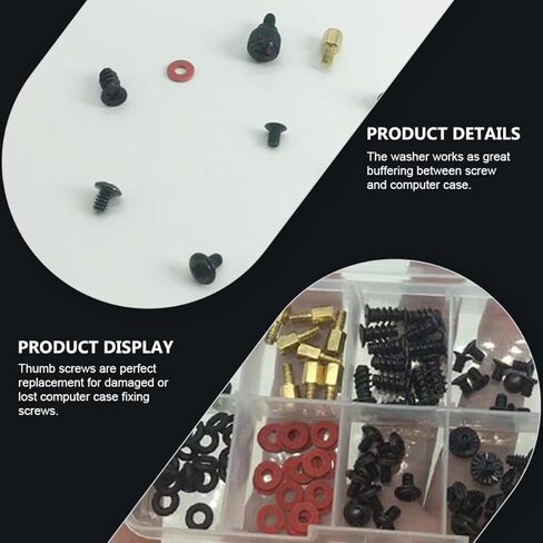 BESPORTBLE 114pcs Computer Repair Screws Kit Countersunk Head Metal Screws, Copper Pillars, and Paper Washers for Desktop PC Case Assembly and Maintenance in Saudi Arabia