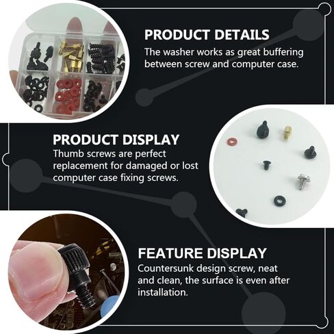 BESPORTBLE 114pcs Computer Repair Screws Kit Countersunk Head Metal Screws, Copper Pillars, and Paper Washers for Desktop PC Case Assembly and Maintenance in Saudi Arabia