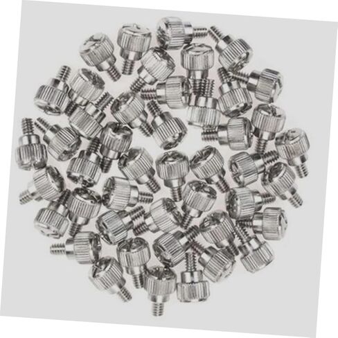 100pcs Knurled Thumbscrew Replacement Computer Case Screws Silver Side Panel Fixing Screws for Desktop PC Chassis Maintenance and Assembly in Saudi Arabia