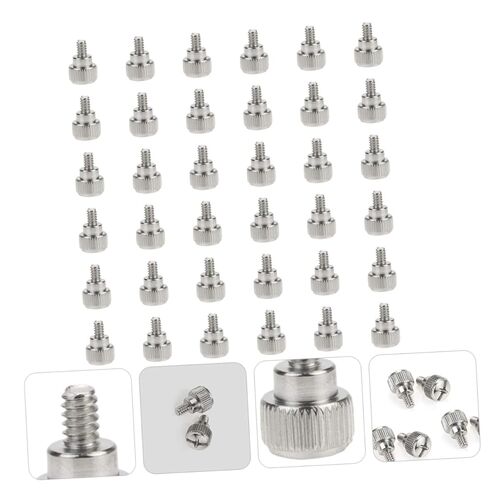 100pcs Knurled Thumbscrew Replacement Computer Case Screws Silver Side Panel Fixing Screws for Desktop PC Chassis Maintenance and Assembly in Saudi Arabia