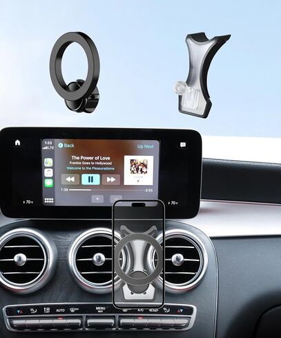 Car Phone Holder for Mercedes Benz C Class 2016-2021 GLC Class 2016-2022 Accessories, 360° Rotation Phone Mount Compatible with MagSafe, Cell Phone Holder Does Not Affect Air Vent in Saudi Arabia