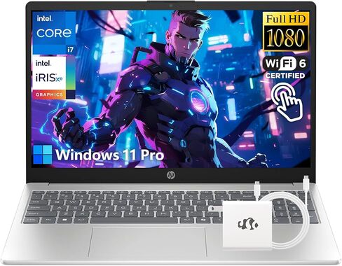 HP i7 Touchscreen Laptop, Intel Core i7-1355U(10-Cores, Up to 5GHz, Beat Core 7 160U), 16GB RAM 1TB SSD 15.6" FHD Intel Iris Xe Graphics, Win 11 Pro w/GM Accessory Computer for Business Gaming in Saudi Arabia