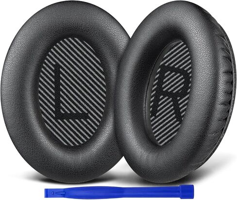استبدال وسائد الأذن SOULWIT لسماعات الرأس Bose SoundTrue حول الأذن II (Sound True AE2) ووسائد الأذن مع جلد بروتين ناعم وإسفنج عالي الكثافة - أسود in Kuwait