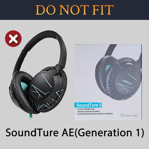 SOULWIT Earpads Replacement for Bose SoundTrue Around-Ear II (Sound True AE2) Headphones, Ear Pads Cushions with Soft Protein Leather and High-Density Foam - Black in Saudi Arabia