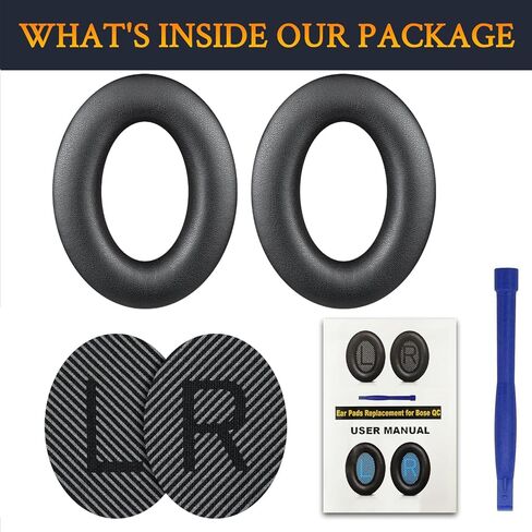 SOULWIT Earpads Replacement for Bose SoundTrue Around-Ear II (Sound True AE2) Headphones, Ear Pads Cushions with Soft Protein Leather and High-Density Foam - Black in Saudi Arabia
