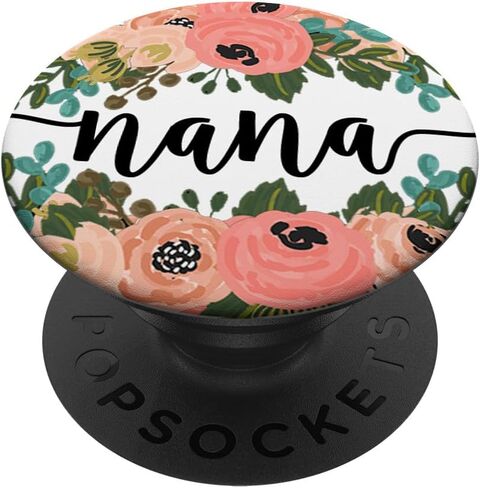 Nana In Pink Rose & Teal Flowers PACM021d PopSockets PopGrip: Swappable Grip for Phones & Tablets PopSockets Adhesive PopGrip in Saudi Arabia