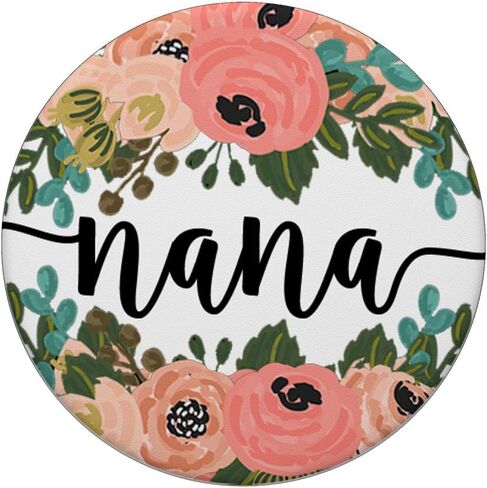 Nana In Pink Rose & Teal Flowers PACM021d PopSockets PopGrip: Swappable Grip for Phones & Tablets PopSockets Adhesive PopGrip in Saudi Arabia