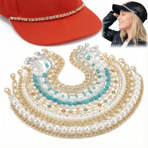 Hat Chains Bulk, 20 Pcs Trucker Hat Chains and Charms, Assorted Styles in Saudi Arabia