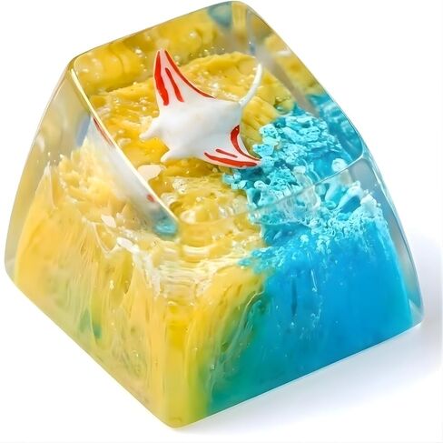 أصفر Axolotl باللون الأحمر والأسود المحيط المرجاني Artisan Keycap R1 SA Profile أغطية مفاتيح حيوانية مخصصة 1U ESC مصنوعة يدويًا من الراتنج غطاء مفتاح الألعاب Cherry MX Switch متوافق مع لوحة المفاتيح الميكانيكية Axolotl Lover Gift in Kuwait