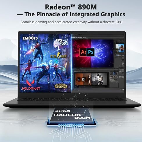 كمبيوتر محمول AI مقاس 17.3 بوصة، AMD Ryzen AI 9 HX 370(50 Tops NPU)، Radeon 890M، ذاكرة الوصول العشوائي 16 جيجابايت 1 تيرابايت SSD، DDR5، 144 هرتز، PD 100W USB-C 4.0، Copilot+ PC AI كمبيوتر محمول مع Wi-Fi 6E لطلاب الأعمال العاملين in Kuwait