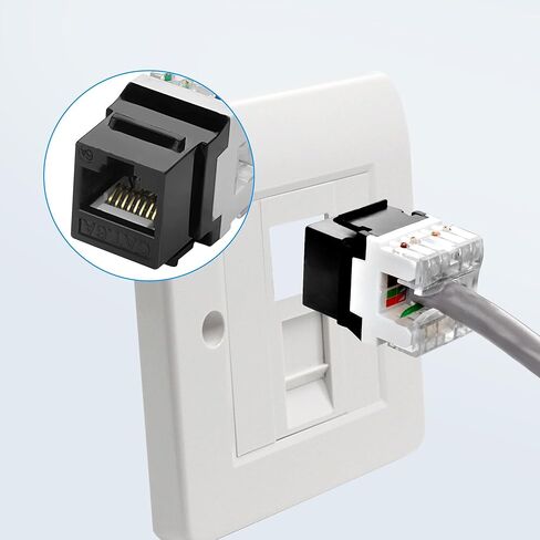 CAT 6A كيستون مقرنة إيثرنت كابل RJ45 8P8C كيستون أنثى إلى أنثى جاك شبكة موسع LAN سلك الإنترنت لجهاز التوجيه مودم الكمبيوتر إلخ. - 1.5M / 4.9FT 2PCS in Saudi Arabia