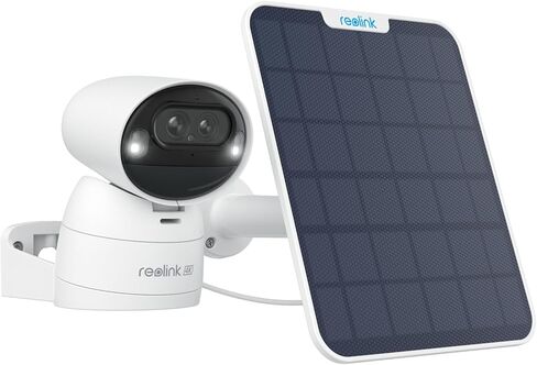 كاميرات REOLINK 4K مزدوجة العدسات تعمل بالطاقة الشمسية، لاسلكية خارجية/داخلية، مسار Argus + لوحة شمسية 6 وات، تتبع تكبير تلقائي، واي فاي 2.4/5 جيجا هرتز، رؤية ليلية ملونة، بدون اشتراكات، متوافق مع Home Hub in Saudi Arabia