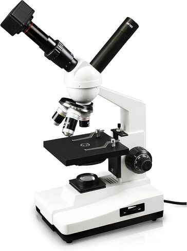 مجهر مركب من Vision Scientific ذو عرض مزدوج، عدسات WF 10x و25x WF، تكبير 40x-1000x، إضاءة LED، تركيز خشن محوري ودقيق، مسرح كبير، كاميرا عدسة رقمية بدقة 5.0 ميجابكسل in Saudi Arabia