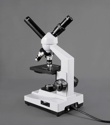 مجهر مركب من Vision Scientific ذو عرض مزدوج، عدسات WF 10x و25x WF، تكبير 40x-1000x، إضاءة LED، تركيز خشن محوري ودقيق، مسرح كبير، كاميرا عدسة رقمية بدقة 5.0 ميجابكسل in Saudi Arabia