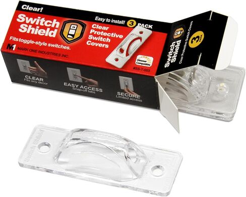 Clear Light Switch Guards, 6 - pack | Toggle Style | Security, Circuit & Child Protection for Indoor/Outdoor Wall Plate Covers | For Home and Work in Saudi Arabia