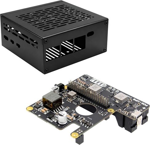 Geekworm X1207 2-in-1 PoE+ & UPS HAT + Geekworm X1207-C1 حافظة معدنية لـ Raspberry Pi 5 (2/4/8/16 جيجابايت) in Saudi Arabia