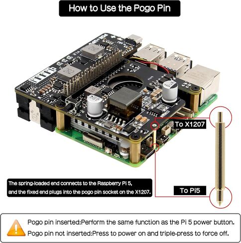 Geekworm X1207 2-in-1 PoE+ & UPS HAT + Geekworm X1207-C1 حافظة معدنية لـ Raspberry Pi 5 (2/4/8/16 جيجابايت) in Saudi Arabia