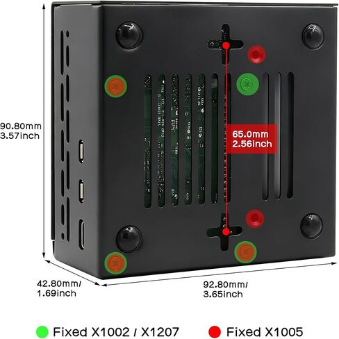 Geekworm X1207 2-in-1 PoE+ & UPS HAT + Geekworm X1207-C1 حافظة معدنية لـ Raspberry Pi 5 (2/4/8/16 جيجابايت) in Saudi Arabia