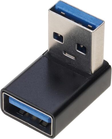 2 قطعة سبائك الألومنيوم USB3.0 ذكر إلى أنثى 90 درجة حتى أسفل محول الزاوية لنقل البيانات بسرعة تصل إلى 5 جيجابايت في الثانية موصل الزاوية اليمنى in Kuwait