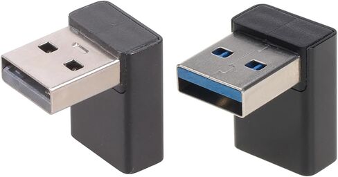 2 قطعة سبائك الألومنيوم USB3.0 ذكر إلى أنثى 90 درجة حتى أسفل محول الزاوية لنقل البيانات بسرعة تصل إلى 5 جيجابايت في الثانية موصل الزاوية اليمنى in Kuwait