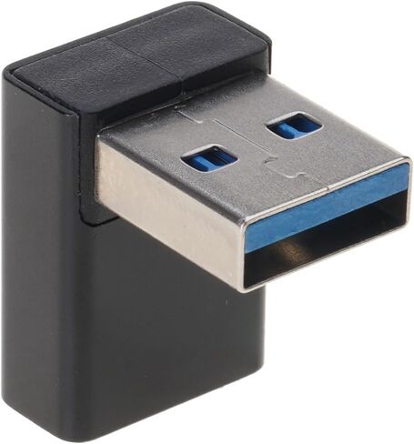 2 قطعة سبائك الألومنيوم USB3.0 ذكر إلى أنثى 90 درجة حتى أسفل محول الزاوية لنقل البيانات بسرعة تصل إلى 5 جيجابايت في الثانية موصل الزاوية اليمنى in Kuwait