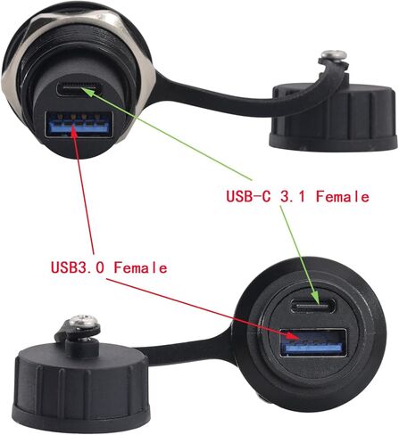 قطعتان من موصل USB-C 3.1 وUSB 3.0 أنثى إلى أنثى، ومحول تركيب لوحة USB A USB C مزدوج، ومقبس حاجز تغذية USB A & Type C مثبت في لوحة جهاز لوحة القيادة in Kuwait