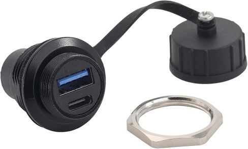 قطعتان من موصل USB-C 3.1 وUSB 3.0 أنثى إلى أنثى، ومحول تركيب لوحة USB A USB C مزدوج، ومقبس حاجز تغذية USB A & Type C مثبت في لوحة جهاز لوحة القيادة in Kuwait