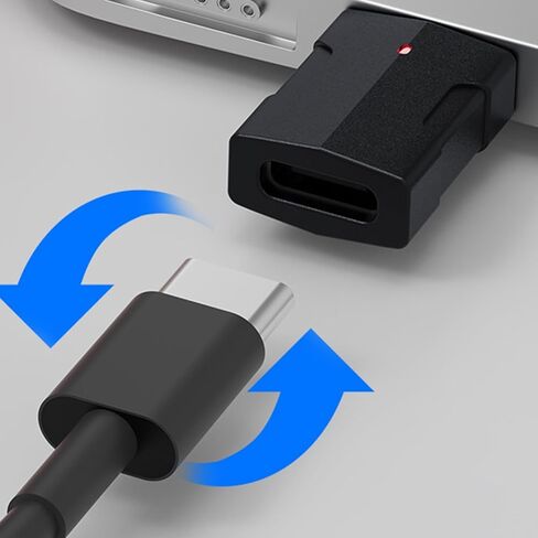 محول USB إلى USB من النوع C محول ذكر إلى أنثى لنقل البيانات بسرعة 10 جيجابت في الثانية مع ضوء LED للهواتف أبيض/أسود in Kuwait