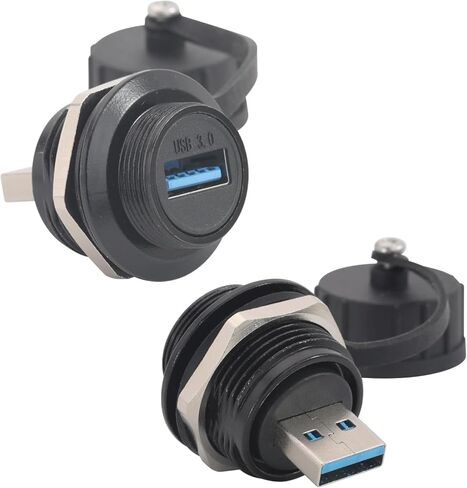 2PCS USB 3.0 Male to Female Connector, Panel Mount USB3.0 A Extender Adapter 5GBps High-Speed Data Transfer Charging in Saudi Arabia