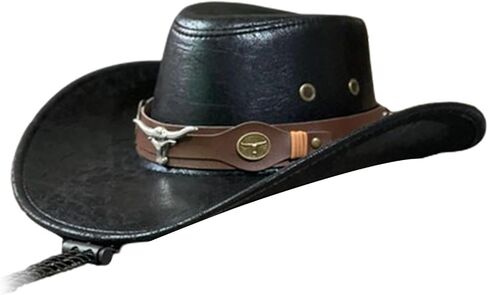 Men's Cowboy Hat, Lightweight Stylish Cowgirl Hat for Camping, Theme Party, Shopping in Saudi Arabia