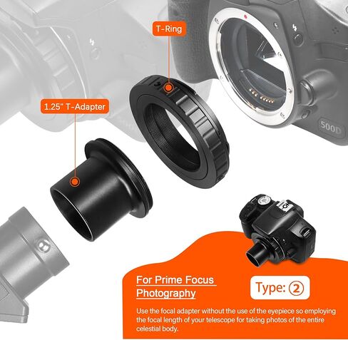 محول كاميرا قابل للتمديد مقاس 1.25 بوصة من Astromania - حزمة مع - محول حلقة على شكل حرف T لكاميرا Pentax-k in Saudi Arabia
