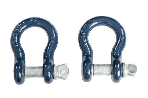 2 Pack - Blue/Galvanized - Bow Shackle 7/8" inch ALFA Wheels D-Ring Rugged WLL Working Load Limit 6.5 Tons 14300 lbs-1" Screw Threaded Pin Heavy Duty Lifting Rigging Tow Recovery Anchor in Saudi Arabia