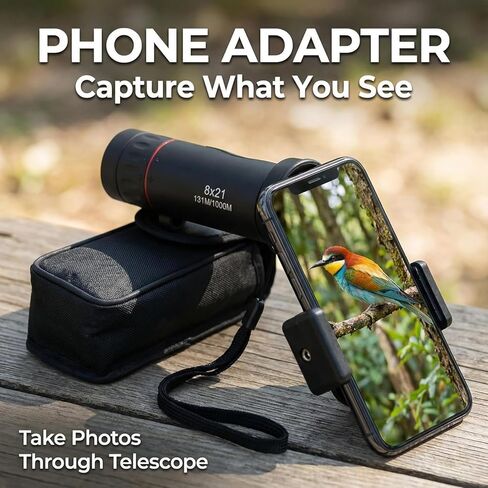8x21 HD Monocular Telescope Optical, Mini Monoculars for Men Women,Clear Vision Pocket Scope & High Power, Outdoor Gear for Camping,Travel,Hunting, Sports in Saudi Arabia