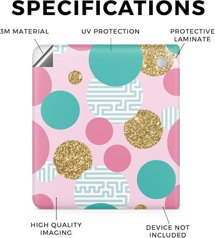 غلاف الكمبيوتر اللوحي متوافق مع Kobo Libra 2 (2023) - Golden Bubbles - غطاء لاصق واقٍ من الفينيل الفاخر 3M - سهل الاستخدام | صُنع في الولايات المتحدة الأمريكية بواسطة MightySkins in Kuwait