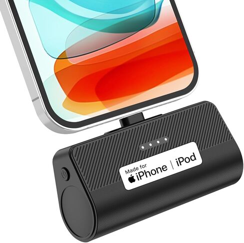 KKD Portable Charger for iPhone, Built-in MFi Certified Plug, 5000mAh Small Portable Phone Charger Power Bank for iPhone 14/13/12/11/XR/X/SE/8/7/6/6s/Pro Max/Plus,iPad,Pink in Kuwait