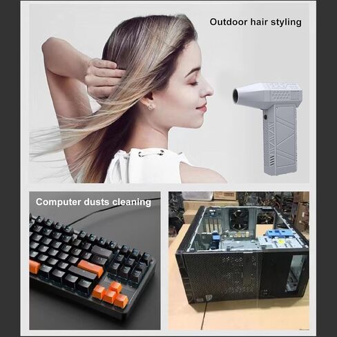 Fabater Compressed Air Duster, 130000RPM Powerful Jet Dry Blower, Portable Electric Air Duster, Rechargeable Fan for Car, Keyboard, Computer, Camping, Drying, Outdoor in Saudi Arabia