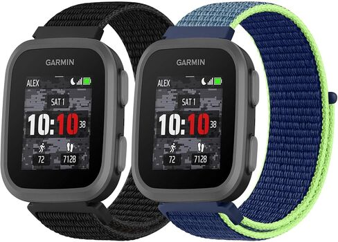 أربطة من النايلون لساعة Garmin Bounce، حزام بديل من النايلون الناعم القابل للتعديل وجيد التهوية لساعة Garmin Bounce الذكية، عبوتان in Kuwait