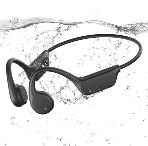 Swimming Headphone,IPX8 Waterproof Underwater Swim Headphones,Bluetooth 5.4 Bone Conduction Swimming Earbuds,Built-in 32G Memory,Open Ear Sport Earphones for Running Cycling in Kuwait