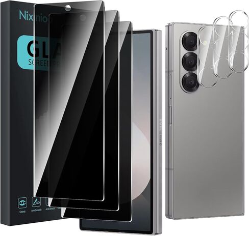 3 Pack Privacy Screen Protector for Samsung Galaxy Z Fold 3, Anti Spy Tempered Glass 9H Hardness, Black Protector Anti Spy, Bubble Free, Anti-Scratch in Saudi Arabia