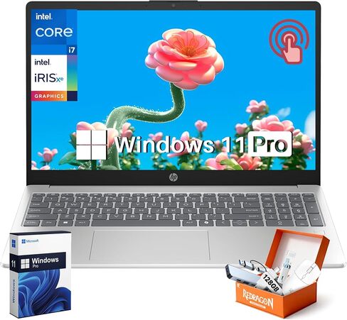 HP 15.6 Touchscreen Business Laptop, 15.6" FHD Touch Display, Intel 13th Gen i7-1355U, 32 GB DDR4 RAM, 1 TB SSD, Iris Xe Graphics, Fast Charge, Microsoft Office Lifetime License & Windows 11 Pro in Kuwait