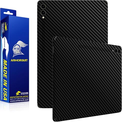 ArmorSuit 2 حزمة من جلد الفينيل المزخرف بألياف الكربون الأسود (غلاف كامل) لجهاز Samsung Galaxy Tab S9 Ultra 14.6" MilitaryShield - صنع في الولايات المتحدة الأمريكية in Saudi Arabia