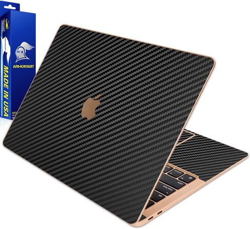ArmorSuit MilitaryShield Black Carbon Fiber Skin Vinyl Wrap for Apple MacBook Air 13.3" (2020) in Saudi Arabia