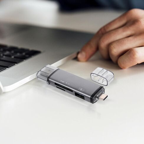 محول قارئ بطاقات الذاكرة 6 في 1 USB من النوع C للهواتف المحمولة، وبطاقات الذاكرة الصغيرة/القياسية المتوافقة مع USB 3.0 لملحقات الهاتف المحمول والكمبيوتر in Kuwait