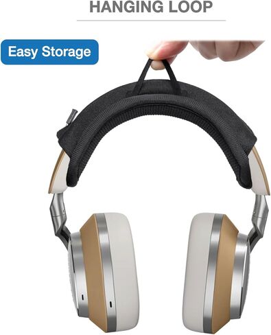 غطاء وسادة عصابة الرأس متوافق مع سماعات الرأس Bowers & Wilkins Px8، Px7 S3 S2e، P9، P7 فوق/على الأذن، وسادة ناعمة بسمك 6 مم لتخفيف الضغط، بدون سحاب منزلق متذبذب، مع حلقة تعليق in Kuwait